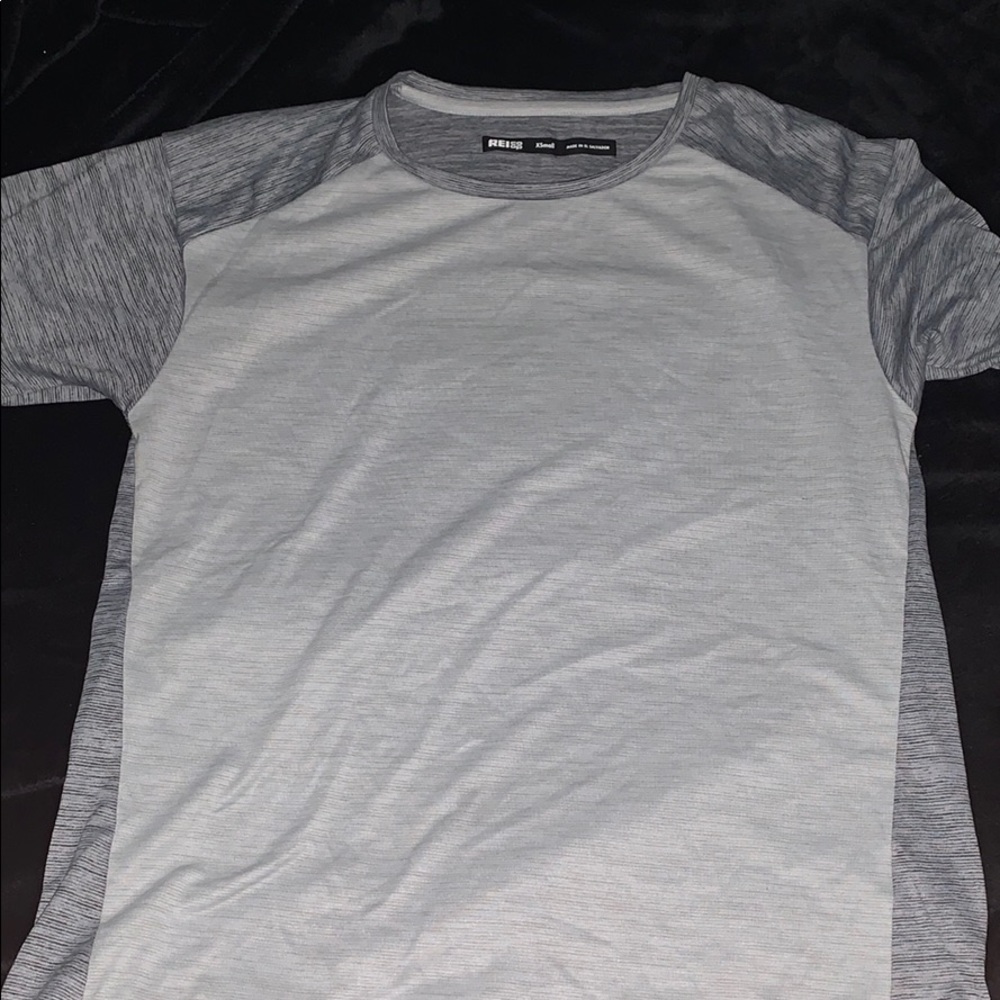 grey short sleeve rei shirt